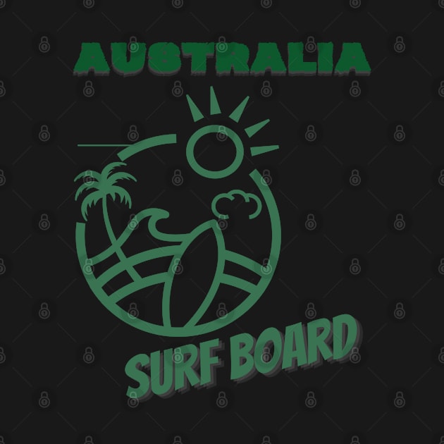 Australia surf board by TeeText