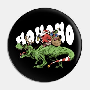 Santa rode t-rex Pin