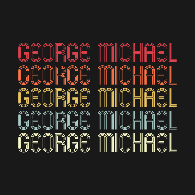 Discover Retro Michael Wordmark Repeat - Vintage Style - George Michael - T-Shirt