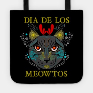 Dia De Los Meowtos Sugar Skull Cat Tote