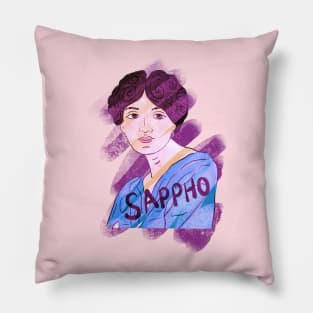 Sappho Greek statue illustration LGBTQI+ Pillow