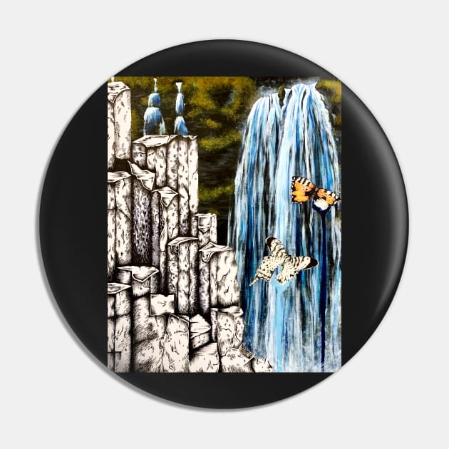 Icelandic Waterfall Pin by samanthagarrett