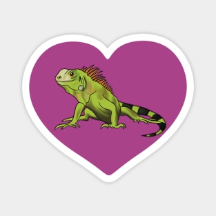 Iguana Heart for Iguana Lovers, Purple Magnet