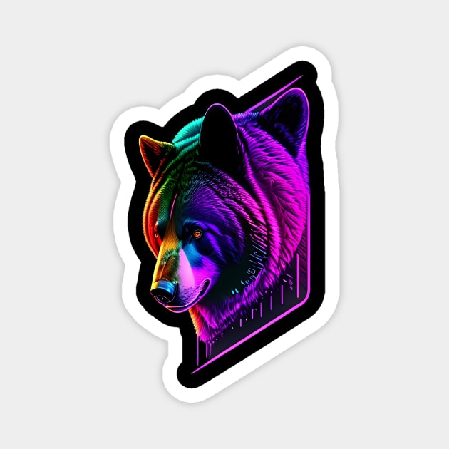 neon bear Magnet by Bertoni_Lee