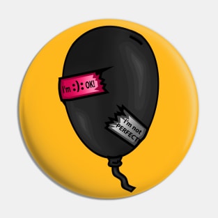 Imperfect Black Balloon - I am not Perfect Pin