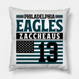 Philadelphia Eagles Zaccheaus 13 American Flag Football Pillow
