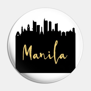 MANILA PHILIPPINES DESIGNER SILHOUETTE SKYLINE ART Pin