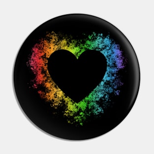 LGBTQ Pride Heart Outline Pin