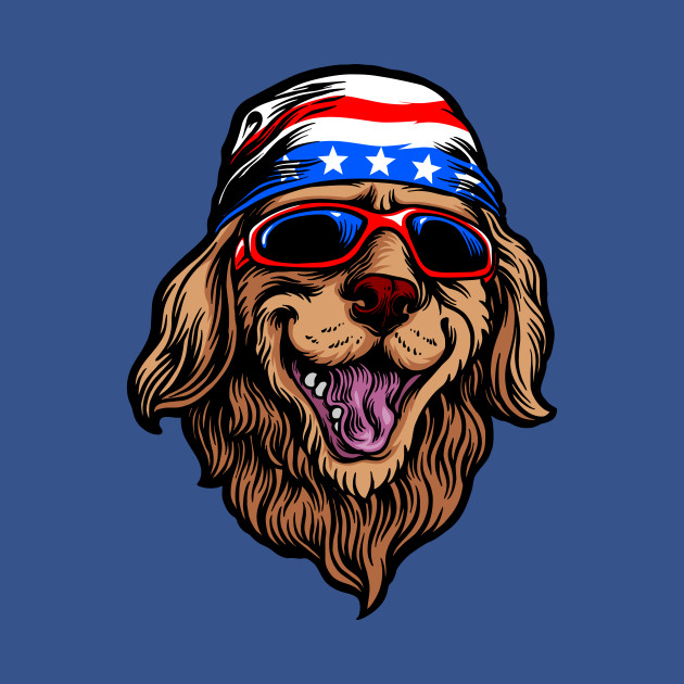 Disover USA Patriotic American Dog Illustration - Dog 4th Of July - T-Shirt