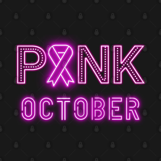 Pink October Neon Letters by stressless