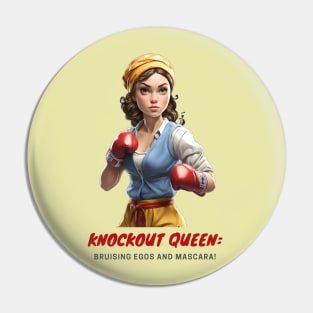 Knockout Queen Female Boxing Fighter Pin