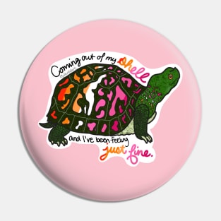 Lesbian Pride Turtle Pin