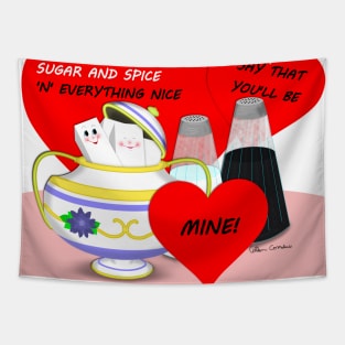 Sugar and Spice - Old Fashioned Valentine Card Art Tapestry