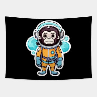 Monkey Ape Astronaut Illustration Tapestry