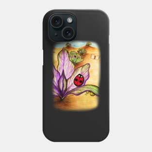 Ladybug on Purple Lettuce Phone Case