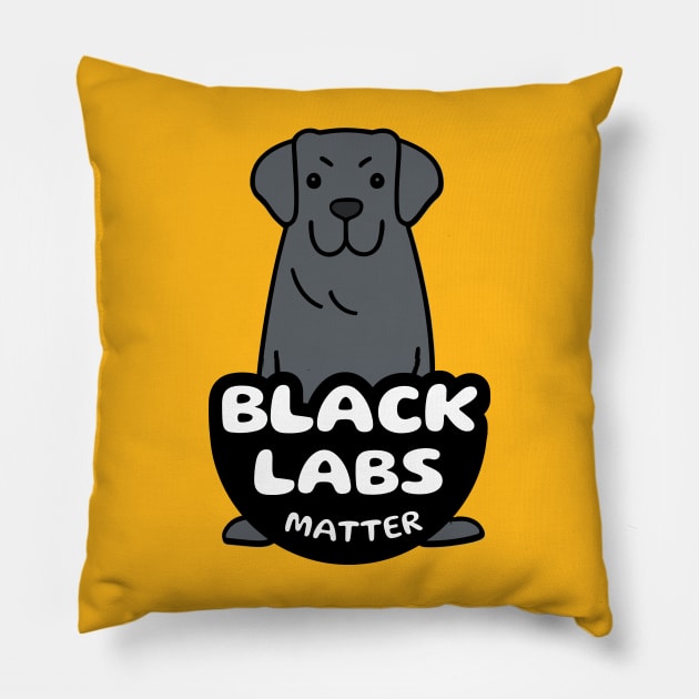 Black Labs Matter Pillow by Cheeky BB