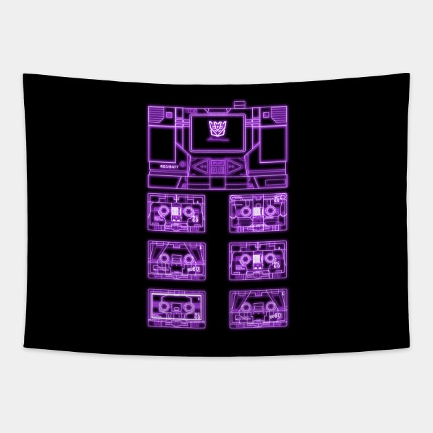 Masterpiece Soundwave and Cassettes Purple tron effect Tapestry by Draconis130