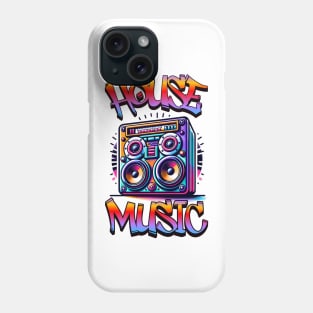 HOUSE MUSIC  - Graffiti Speaker Logo (black/red/purple)) Phone Case