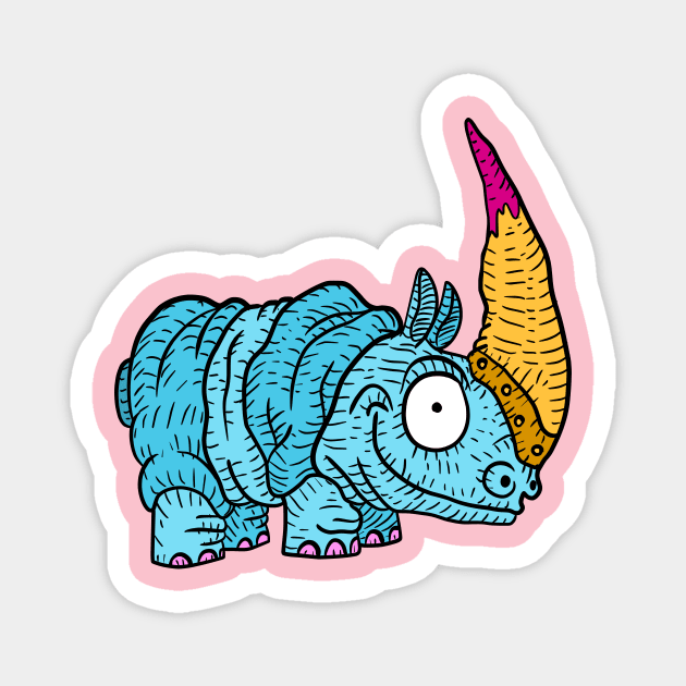 rhino revenge. kawaii african animal. Magnet by JJadx