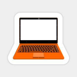 realistic laptop vector illustration in black and orange color Magnet