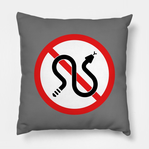 No Rattlesnake Warning sign Pillow by Vidision Avgeek