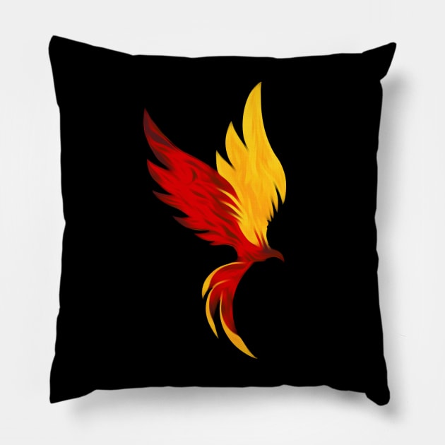 Fire Phoenix alt Pillow by Thisepisodeisabout