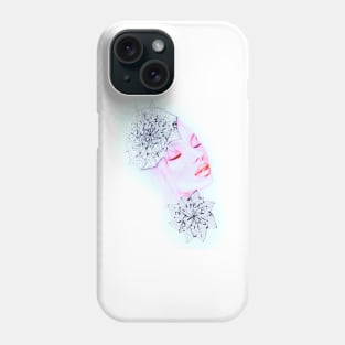 pink blue fashion illustration Phone Case