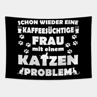 Katze Kaffee Frau Katzenlady Geschenk Tapestry