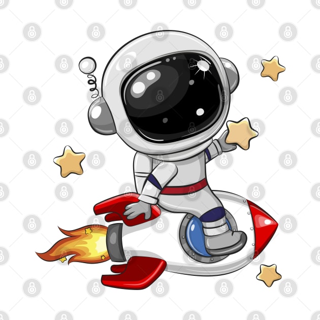 Astronaut on the Rocket by Reginast777