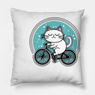 New Bicycle Cat Takes to the Stars Pillow