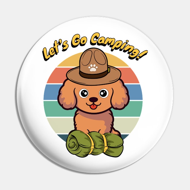 Funny Brown Dog Wants to go Camping Pin by Pet Station