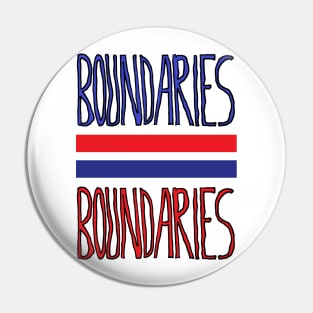 Boundaries, Red and Blue Boundaries Separated By Blue and Red Lines, Funny, Cute Design Pin