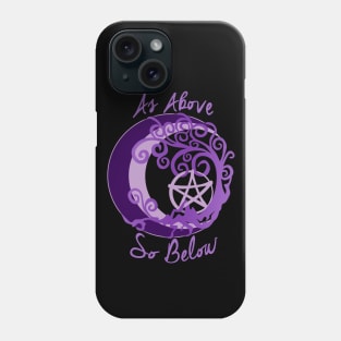 Wiccan Pagan Witch Tree of Life, As Above, So Below Art pentacle Phone Case