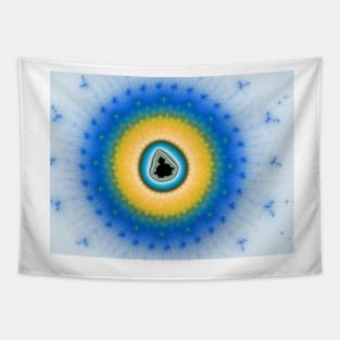 Yellow and blue Mandelbrot fractal Tapestry