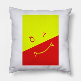 Two Tone Smiley Mon V2 Pillow