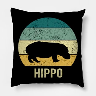 Hippo At Sunset A Gift For Hippo Lovers Pillow