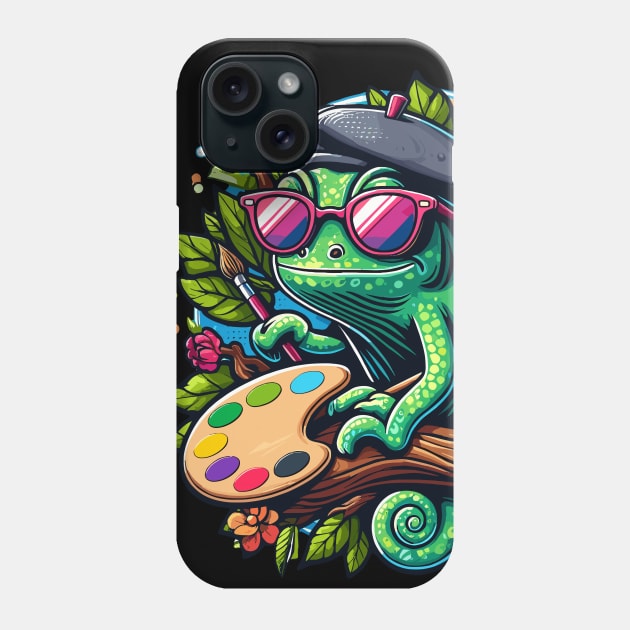 Artistic Camouflage: The Chameleon Sketch Artis Phone Case by diegotorres