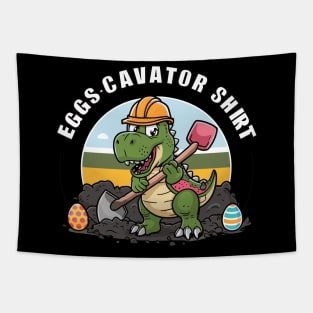 Eggscavator Shirt Dino Easter Egg Hunt Adventurer Design Tapestry