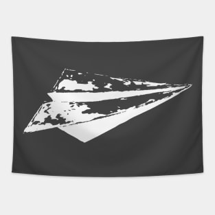 White Retro Paper Airplane Graphic Tapestry