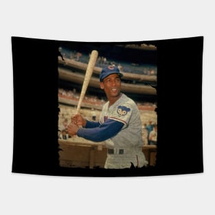 Ernie Banks in Chicago Cubs Tapestry