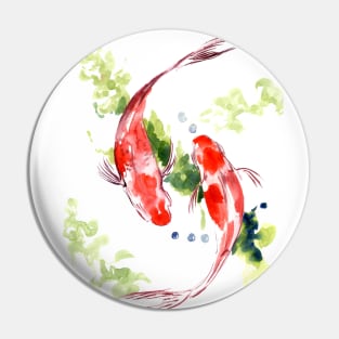 Ying and Yang Feng Shui Koi Pin