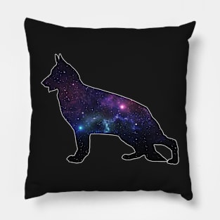 Galaxy German Shepherd Silhouette Pillow