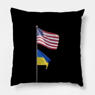 USA Ukraine Flag Pole Brotherhood Pillow