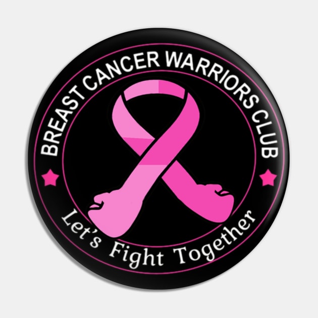 Breast Cancer Warriors Club Ribbon ,Let's Fight Together Pin by Jozka