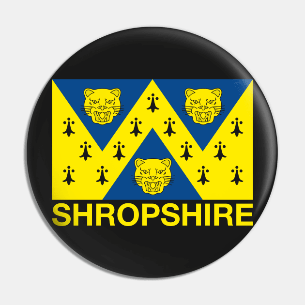 Shropshire County Flag - England Pin by CityNoir