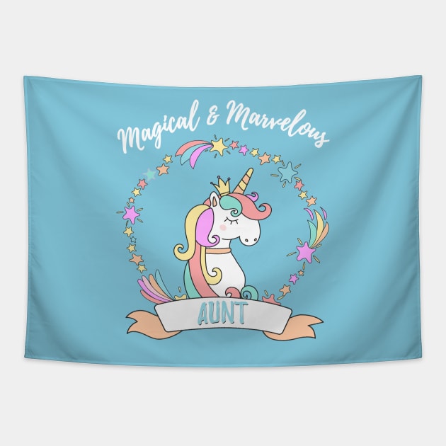 Magical Marvelous Aunt Unicorn Tapestry by FabulouslyFestive