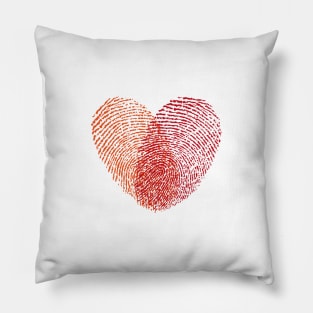red fingerprint heart Pillow