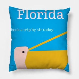 Florida vintage style travel poster Pillow