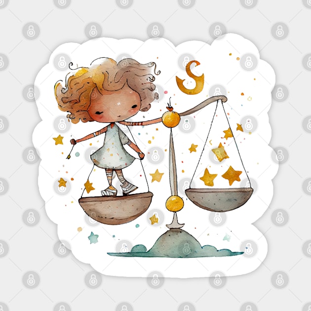 Watercolor Zodiac Libra Magnet by artsyindc