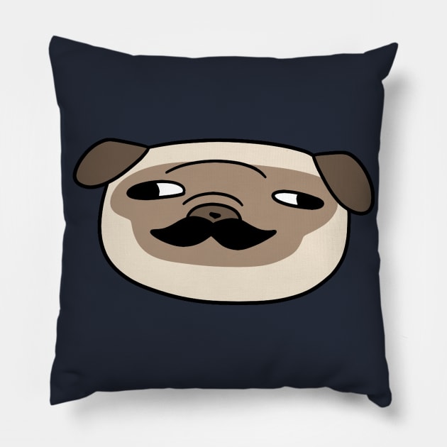 Mustache Pug Face Pillow by saradaboru